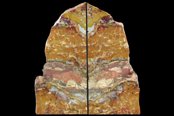 Red And Yellow Jasper Replaced Petrified Wood Bookends - Oregon #125702